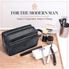3 Compartment - Leather Toiletry Bag For Men